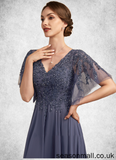 Alexa A-line V-Neck Floor-Length Chiffon Lace Mother of the Bride Dress With Beading Sequins STA126P0014571