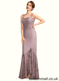 Phoebe Trumpet/Mermaid Square Neckline Asymmetrical Chiffon Lace Mother of the Bride Dress STA126P0015001
