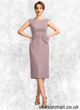 Bella Sheath/Column Scoop Neck Knee-Length Chiffon Mother of the Bride Dress With Ruffle Sequins STA126P0015023