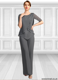 Breanna Jumpsuit/Pantsuit Separates Scoop Floor-Length Chiffon Mother of the Bride Dress With Beading STAP0021783