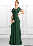 Charlie A-line Asymmetrical Floor-Length Chiffon Mother of the Bride Dress With Appliques Lace Sequins STAP0021792