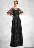 Persis A-line Scoop Illusion Floor-Length Lace Sequin Mother of the Bride Dress STAP0021815
