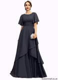 Chelsea A-line Scoop Floor-Length Chiffon Mother of the Bride Dress With Beading Pleated Sequins STAP0021856