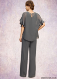 Kendal Jumpsuit/Pantsuit Separates Scoop Floor-Length Chiffon Mother of the Bride Dress STAP0021940