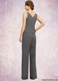 Kendal Jumpsuit/Pantsuit Separates Scoop Floor-Length Chiffon Mother of the Bride Dress STAP0021940