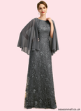 Milagros Sheath/Column Scoop Floor-Length Chiffon Lace Mother of the Bride Dress With Beading Sequins STAP0021962