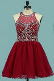 Scoop Homecoming Dresses A Line Tulle With