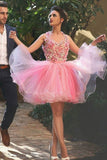 Straps Homecoming Dresses A Line Tulle With