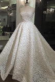 Strapless Wedding Dresses Lace A Line