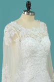 Wedding Dresses Scoop Long Sleeves A Line Tulle With