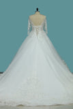 Marvelous Wedding Dresses Scoop Lace Up With Rhinestones Royal