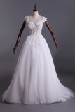 Wedding Dresses Off Shoulder With Handmade Flowers And Chapel