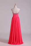 Prom Dresses Sweetheart A Line Chiffon With Ruffles Floor