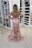 Mermaid Prom Dresses Tulle With Appliques And