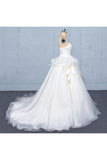 Ball Gown Sweetheart Tulle Wedding Dress Gorgeous Sweep Train Bridal P95Q9EN7