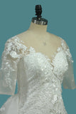 Scoop Sheath Tulle Detachable Train Wedding Dresses