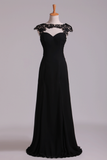 Scoop Prom Dresses A Line Chiffon With