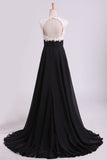 Exceptional Two-Tone V-Neck Prom Dresses A-Line With Ruffles & Applique