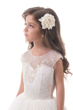 A Line Scoop Tulle With Beads And Applique Flower Girl