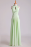 Sexy Scoop A Line Bridesmaid Dresses Chiffon With Beads