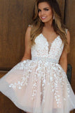 New Homecoming Dresses V-Neck A-Line Short/Mini Tulle With