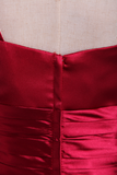 Burgundy/Maroon One Shoulder Bridesmaid Dresses Floor Length A Line