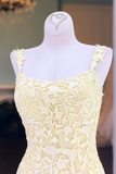 Spaghetti Straps Appliques Mermaid Prom Dress Ruffle Skirt Formal STAPEY5G4CG