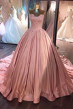 Ball Gown Sweetheart Satin With Applique Court Train Quinceanera