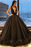 Quinceanera Dresses Ball Gown V Neck Sequined Bodice Tulle