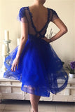Scoop A Line Open Back Homecoming Dresses With