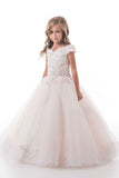 Flower Girl Dresses Off The Shoulder Tulle With Applique A