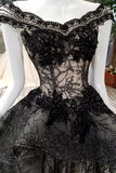 Cheap Price Tulle Prom Dresses Lace Up With Appliques Off The