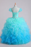 Quinceanera Dresses Ball Gown Floor Length With Beads And