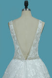 Straps Lace Wedding Dresses A Line With Beaded Waistline