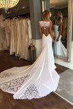 New Arrival Scoop Chiffon Wedding Dresses With Applique