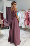 Pretty Off The Shoulder Spaghetti Straps Long Elegant Prom Dresses With