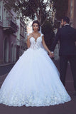Off The Shoulder Wedding Dresses Tulle With Applique A Line Court