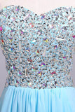 Big Clearance Prom Dresses A-Line Sweetheart Chiffon Floor Length With Beading/Sequins