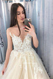 Scoop Neckling Long Ball Gown Ivory And Chanpagme Elegant Princess Prom