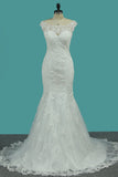 Wedding Dresses Mermaid Bateau Tulle With Applique Court