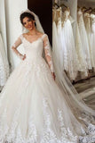 New Arrival Wedding Dresses A-Line V-Neck With Appliques Long
