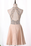 A Line Homecoming Dresses Scoop Chiffon With