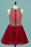 Scoop Homecoming Dresses A Line Tulle With
