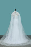 Tulle Scoop Wedding Dresses Mermaid With Applique Chapel