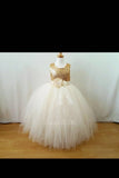 Flower Girl Dresses A Line Scoop Tulle & Sequin With