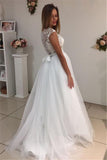 Scoop A Line Wedding Dresses Tulle With