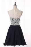 Homecoming Dresses Scoop A Line Chiffon & Lace