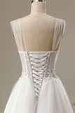 Tulle Strap Appllique Wedding Dress