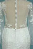 Mermaid/Trumpet Long Sleeves Court Train Tulle With Applique Wedding