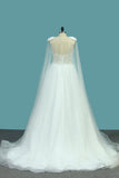 Sweetheart Wedding Dresses A Line Tulle With Beads